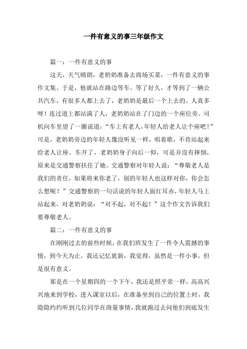 一件有意义的事三年级作文