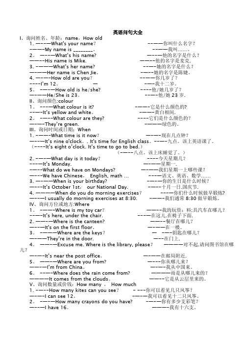 英语问句大全25034