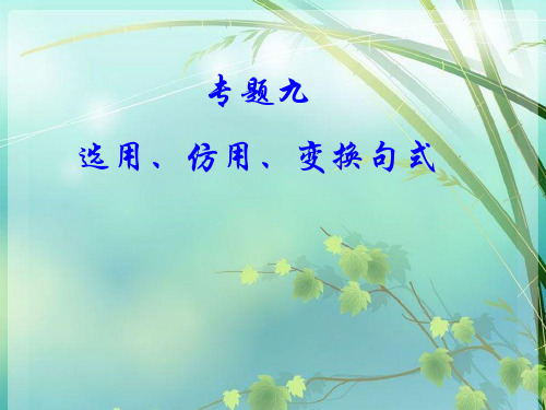 高考语文总复习专题九选用、仿用、变换句式 PPT课件 图文