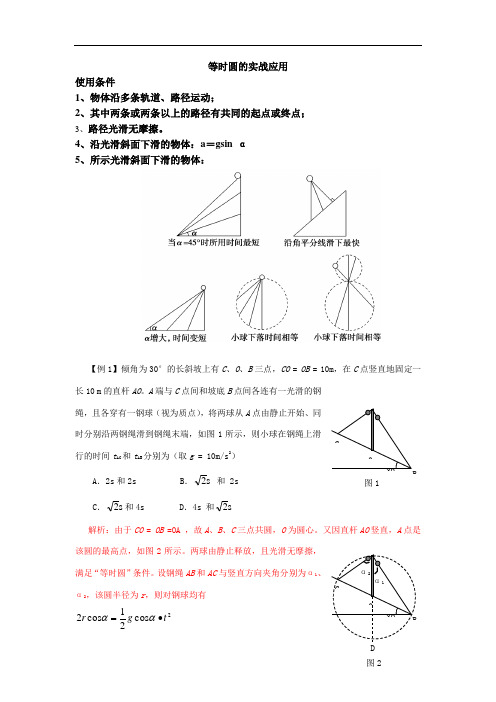 2021高考物理巧思妙解-等时圆的实战应用