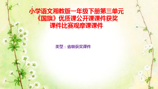 小学语文湘教版一年级下册第三单元《国旗》优质课公开课课件获奖课件比赛观摩课课件B025