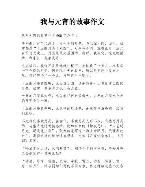 我与元宵的故事作文