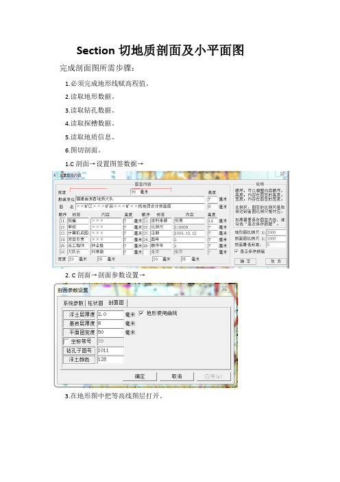 Section切地质剖面及小平面图操作步骤