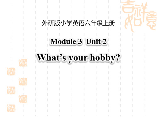 外研版六上英语 《What's your hobby_》教学课件 