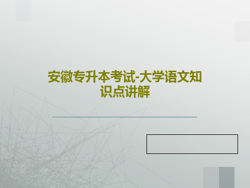 安徽专升本考试-大学语文知识点讲解共20页