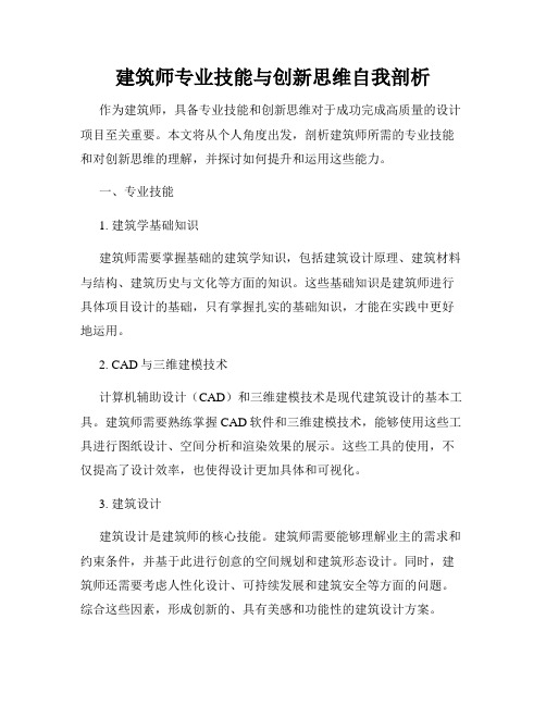 建筑师专业技能与创新思维自我剖析