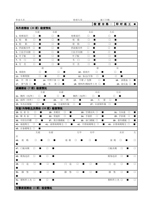 洗车质量检查表(1)