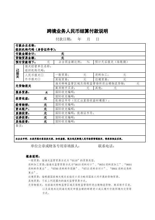 建行版本 跨境人民币收付款说明