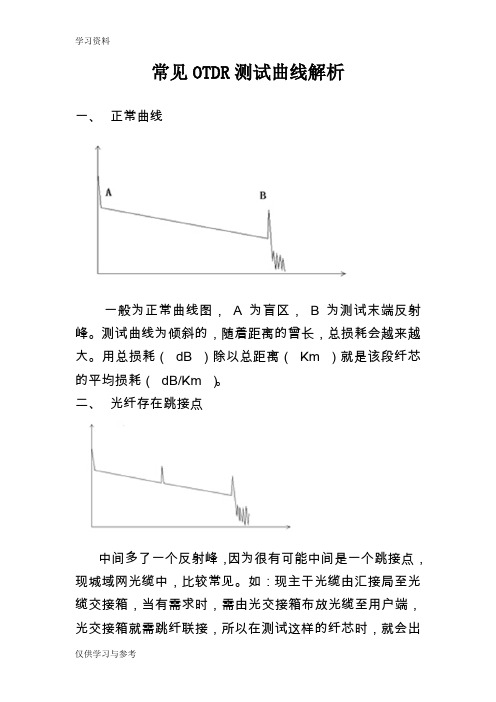 常见OTDR测试曲线解析80569教学内容