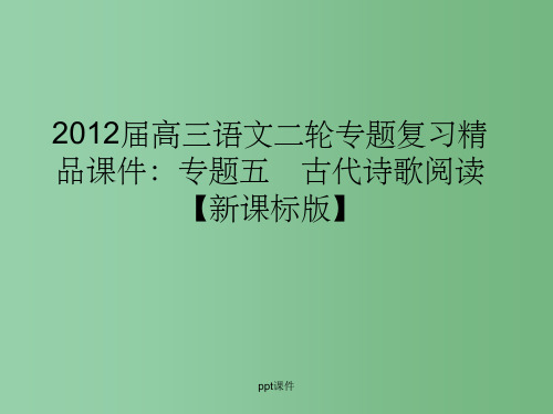 高三语文二轮专题复习 专题五 古代诗歌阅读精品 新课标版