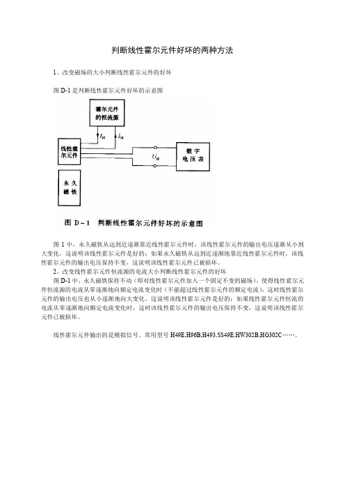 判断线性霍尔元件好坏的具体方法附图