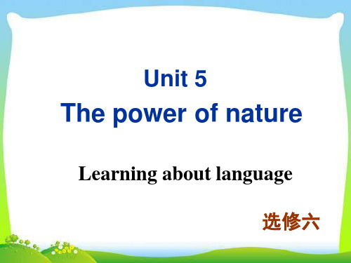 新人教版高中英语选修六 Unit 5 Learning about language教学课件