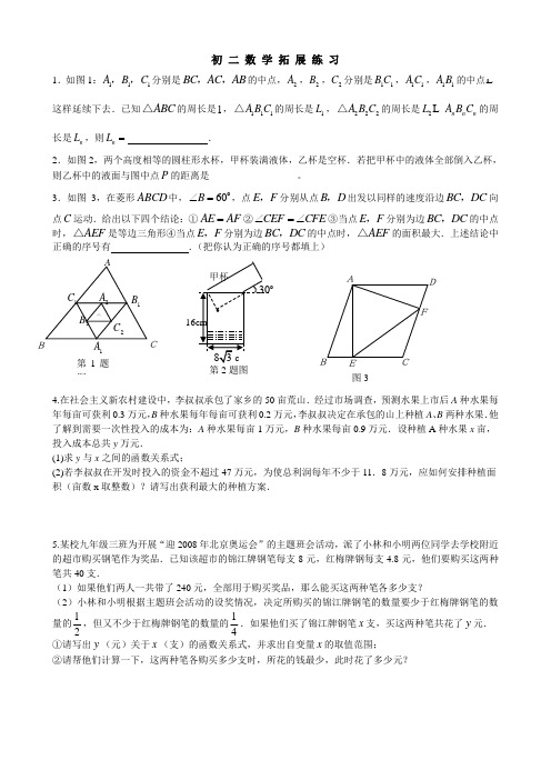 初二数学拓展练习8