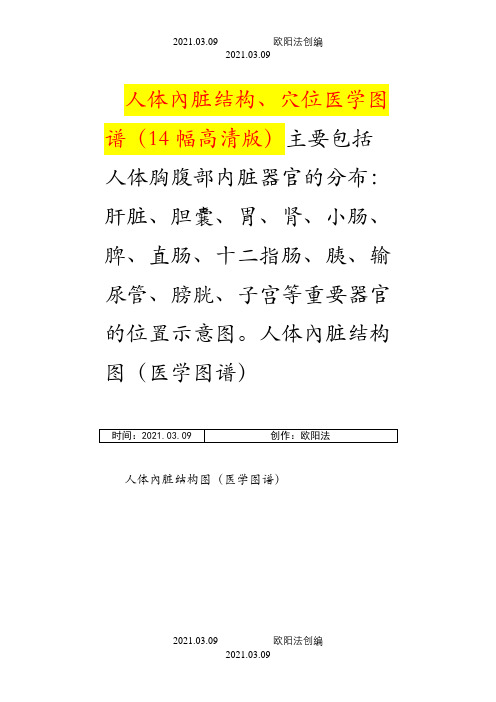 人体内脏结构、穴位医学图谱(14幅高清版)之欧阳法创编