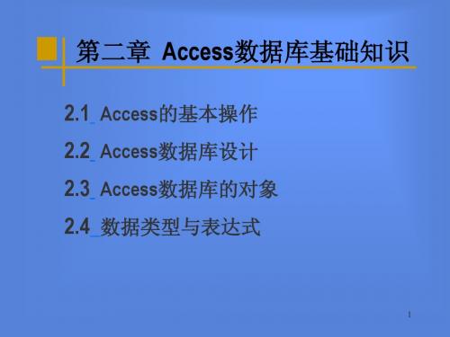 第二章 Access数据库基本原理