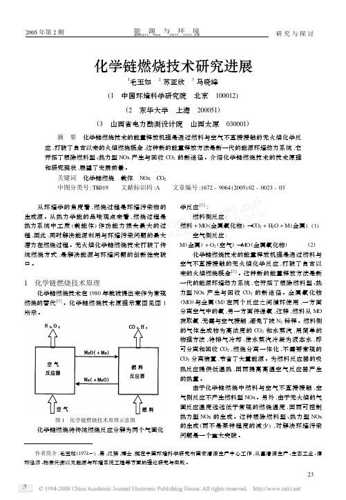 化学链燃烧技术研究进展--毛玉如 苏亚欣 马晓峰