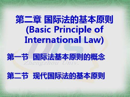 国际公法 第二章 国际法的基本原则