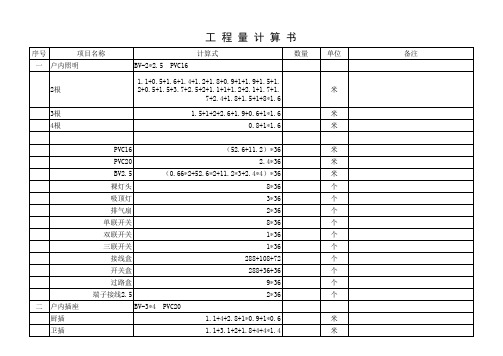 安装工程量计算书