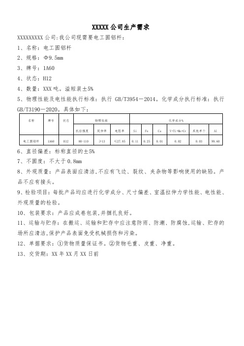 电工圆铝杆生产需求