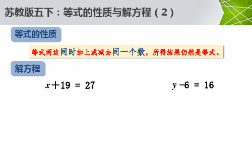 苏教版五年级数学下册等式的性质与解方程课件11张