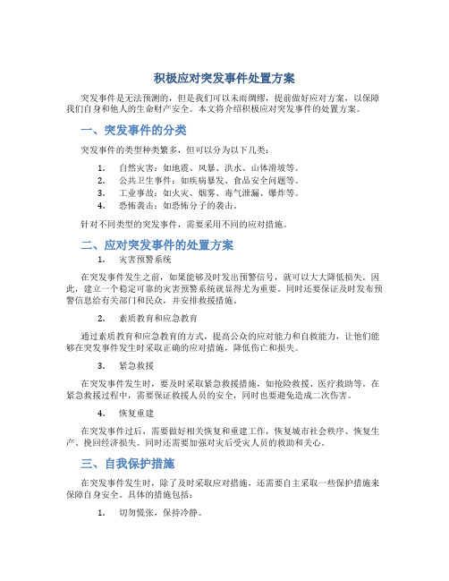 积极应对突发事件处置方案