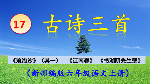 部编人教版版六年级语文上册古诗三首《浪淘沙》(其一)PPT课件