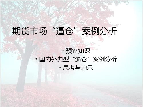 期货市场“逼仓”案例分析(ppt15张)