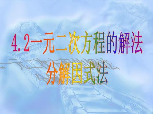 4.2一元二次方程的解法(6)因式分解法