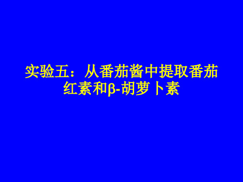 实验五-从番茄酱中提取番茄红素和beta胡萝卜素