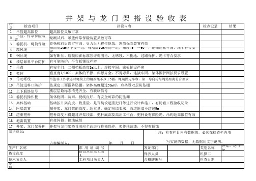 安5-11   井架与龙门架搭设验收表