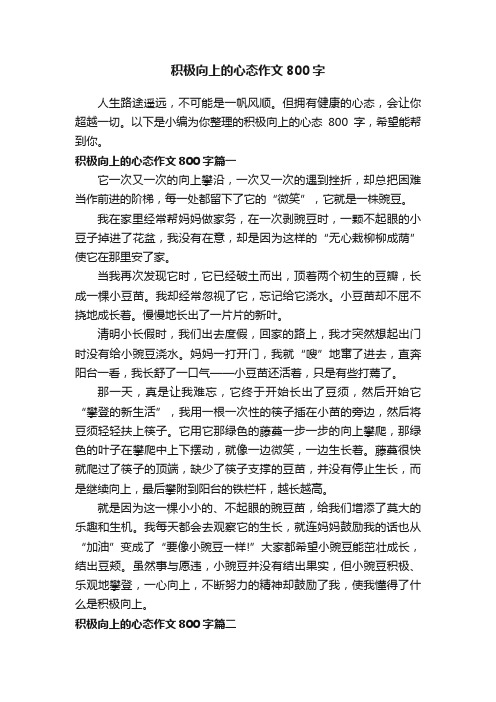 积极向上的心态作文800字