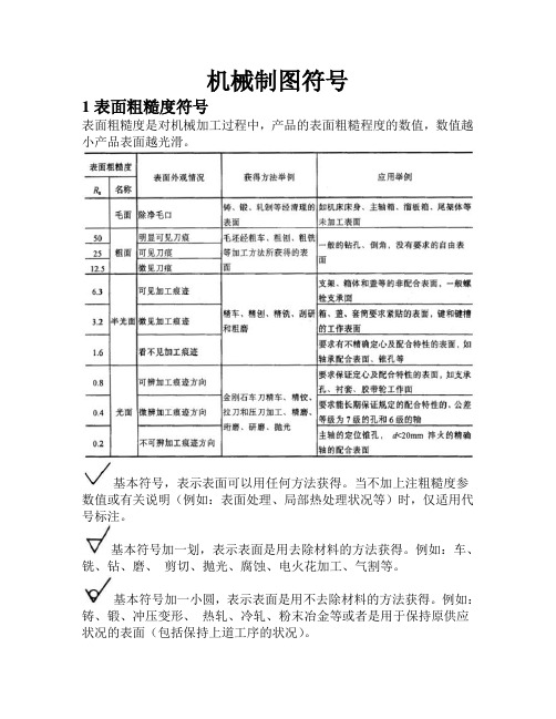 机械制图符号资料