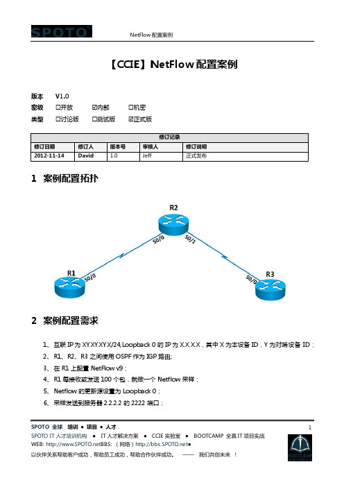 【CCIE】NetFlow配置案例