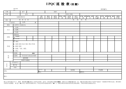 注塑巡检记录表