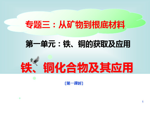 苏教版高一化学必修一专题三第三单元铁、铜及其化合物的应用教学课件 (共30张PPT)