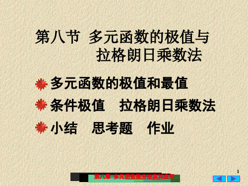 【2019年整理】多元函数的极值与拉格朗日乘法