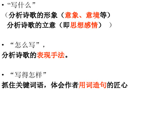 古诗词 答题思路与技巧