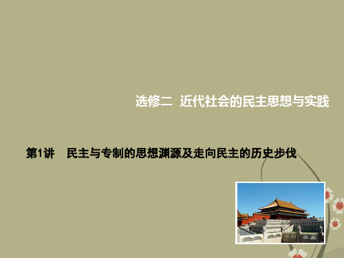 【高考导航】高考历史总复习 第1讲 民主与专制的思想渊源及走向民主的历史步伐课件 人民版选修2