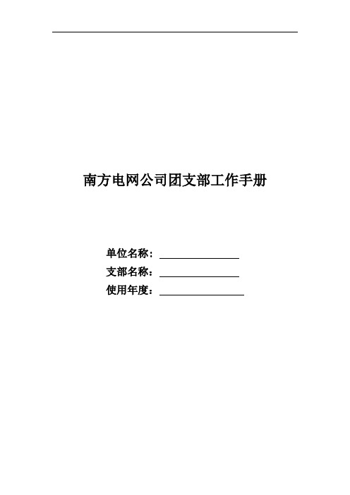 南方电网公司团支部工作手册(印发版)