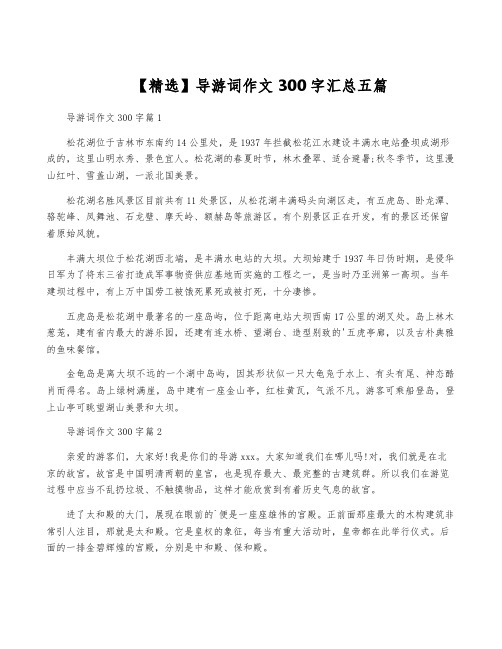 【精选】导游词作文300字汇总五篇