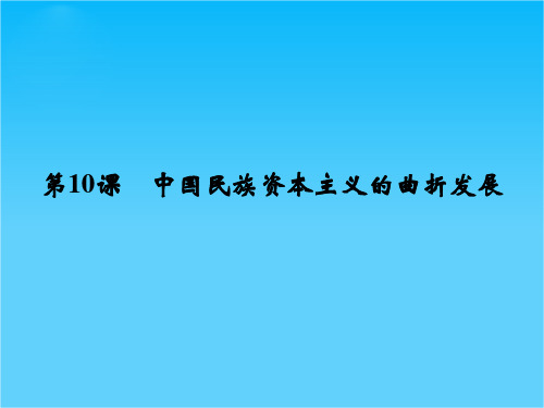 (人教新课标)必修2历史第10课《中国民族资本主义的曲折发展》课件