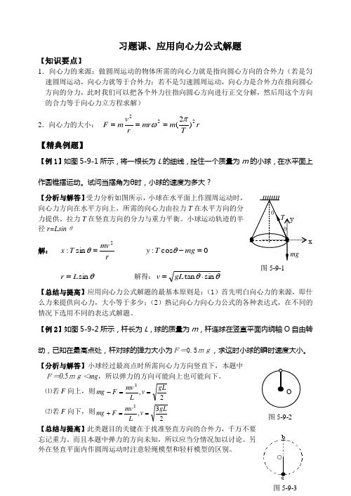 应用向心力公式解题