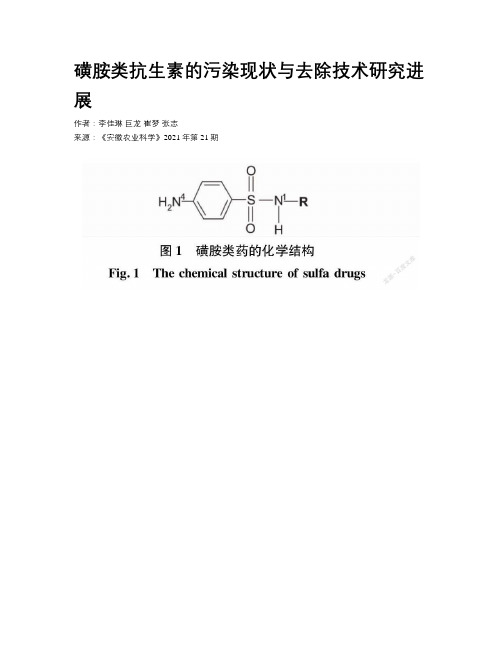 磺胺类抗生素的污染现状与去除技术研究进展