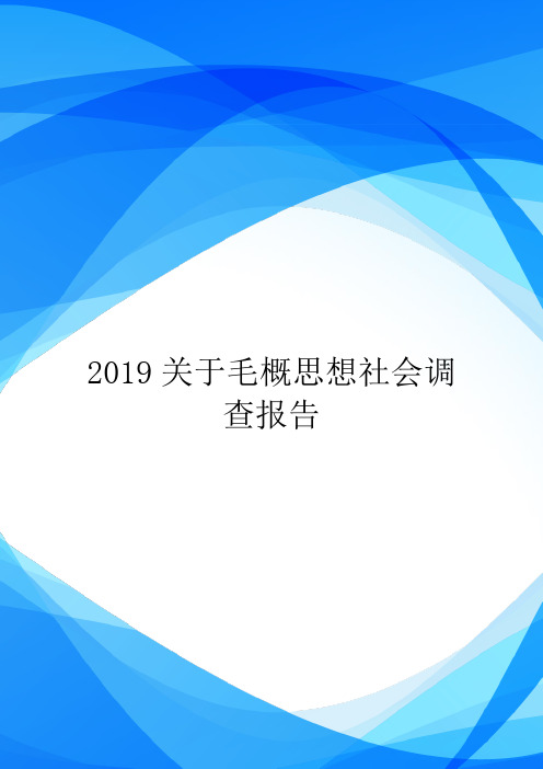 2019关于毛概思想社会调查报告.doc