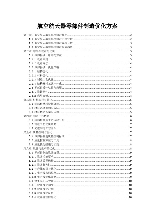 航空航天器零部件制造优化方案