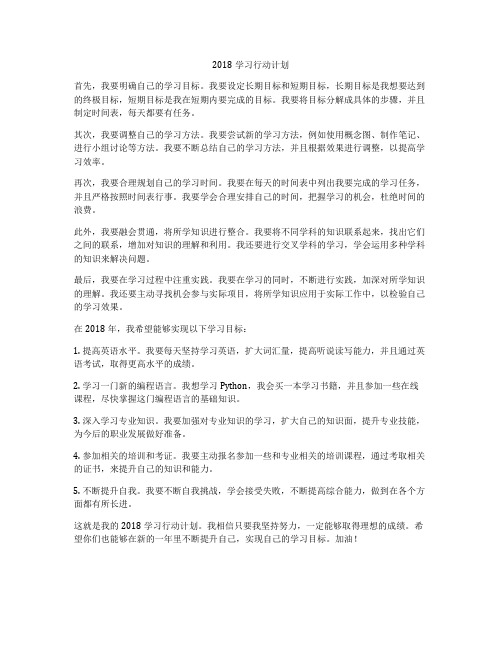 2018学习行动计划