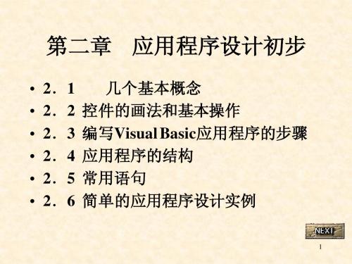 VB语言程序设计(第二版)第2章    应用程序设计初步