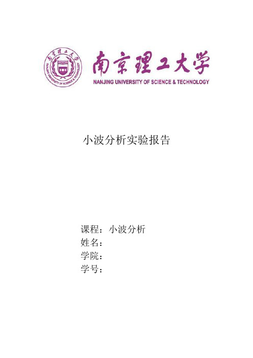 南京理工大学小波分析实验报告