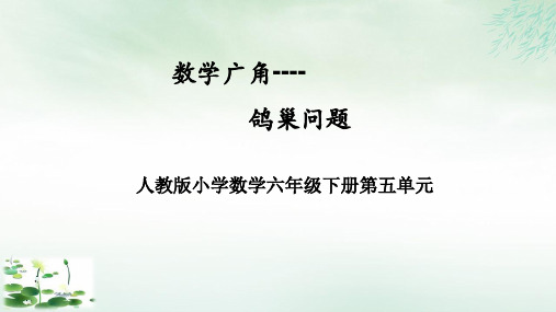 六年级数学下册5数学广角——鸽巢问题人教新课标(共19张PPT)