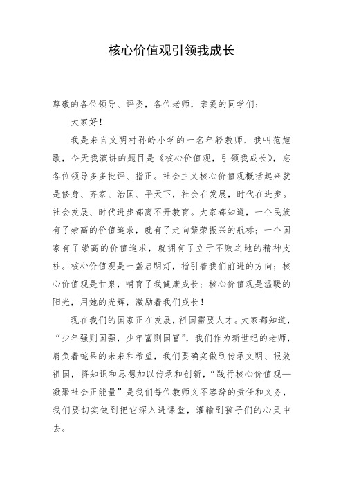 核心价值观引领我成长